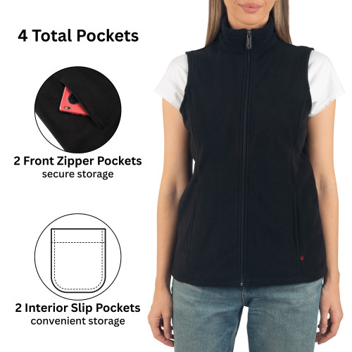 Alpine Swiss Cindy Womens Polar Fleece Vest Zip Up Lightweight